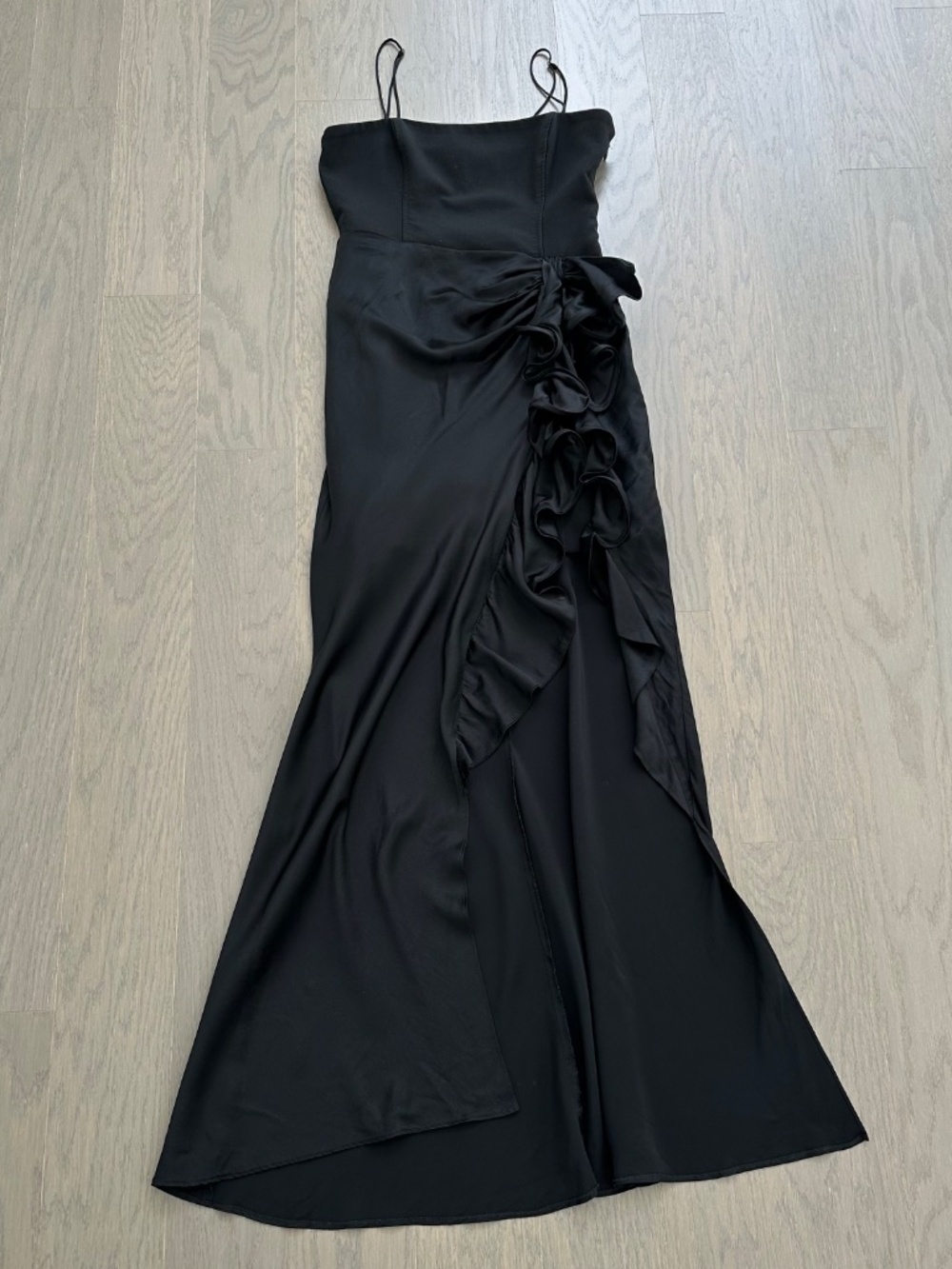 Cinq a Sept Drina Gown Sleeveless Draped Dress Silk Skirt Overlay Black Size 8 - Picture 2 of 12